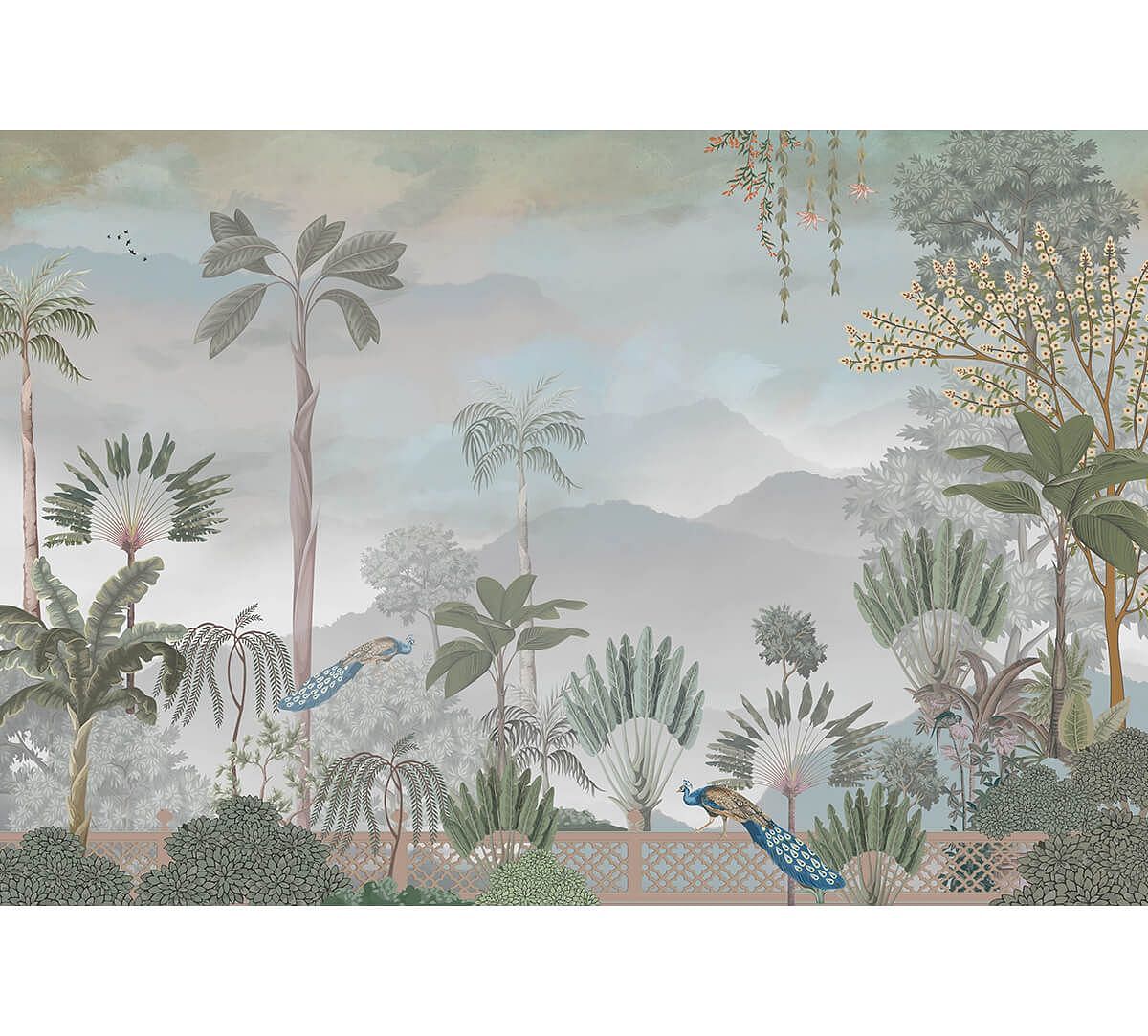 India Circus by Krsna Mehta Twirling Tropics Wallpaper