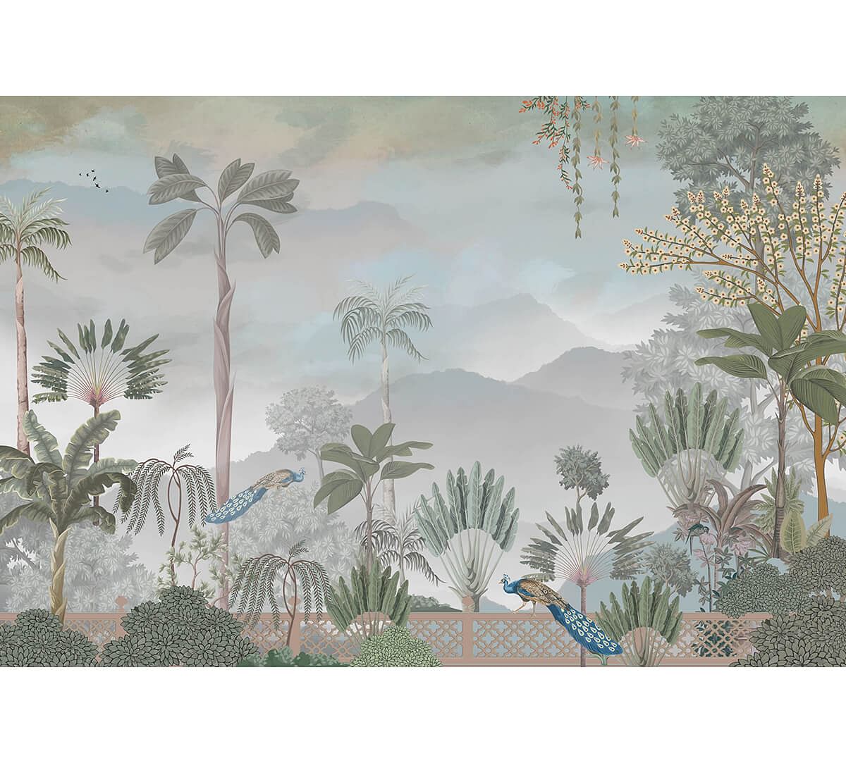 India Circus by Krsna Mehta Twirling Tropics Wallpaper