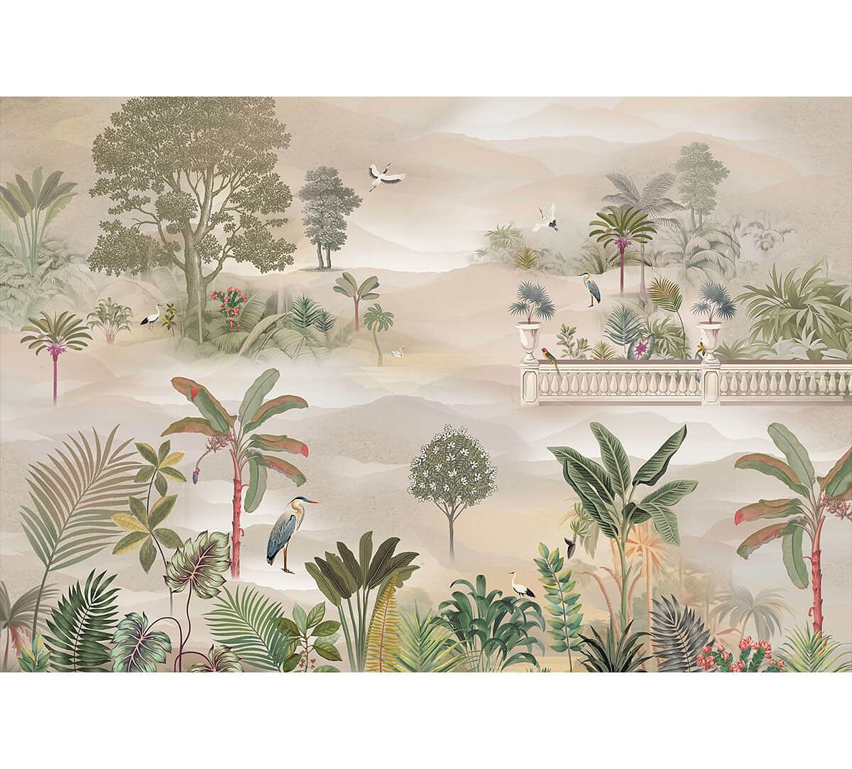 India Circus by Krsna Mehta Bird Oasis Wallpaper