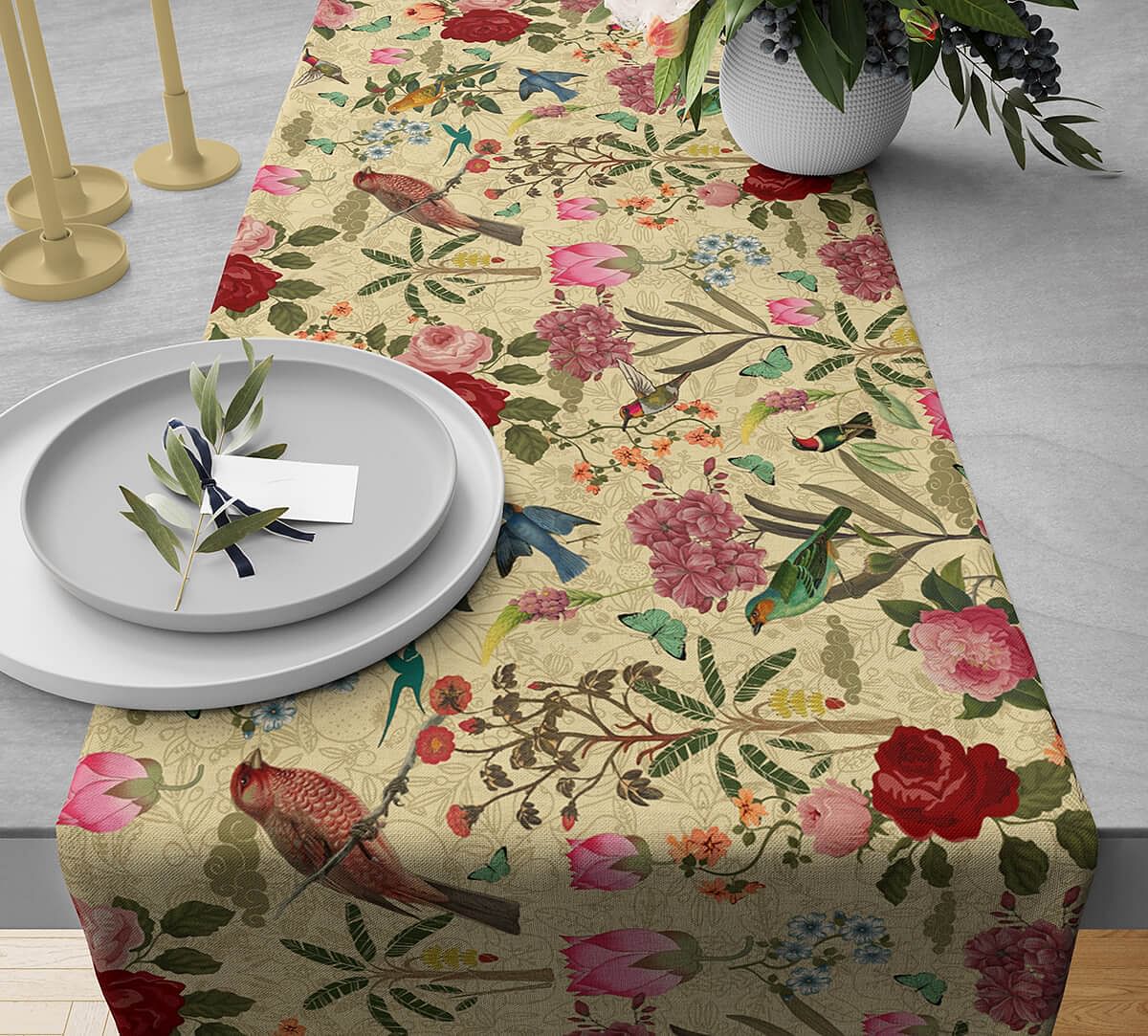 India Circus by Krsnaa Mehta Bird Land Bed and Table Runner