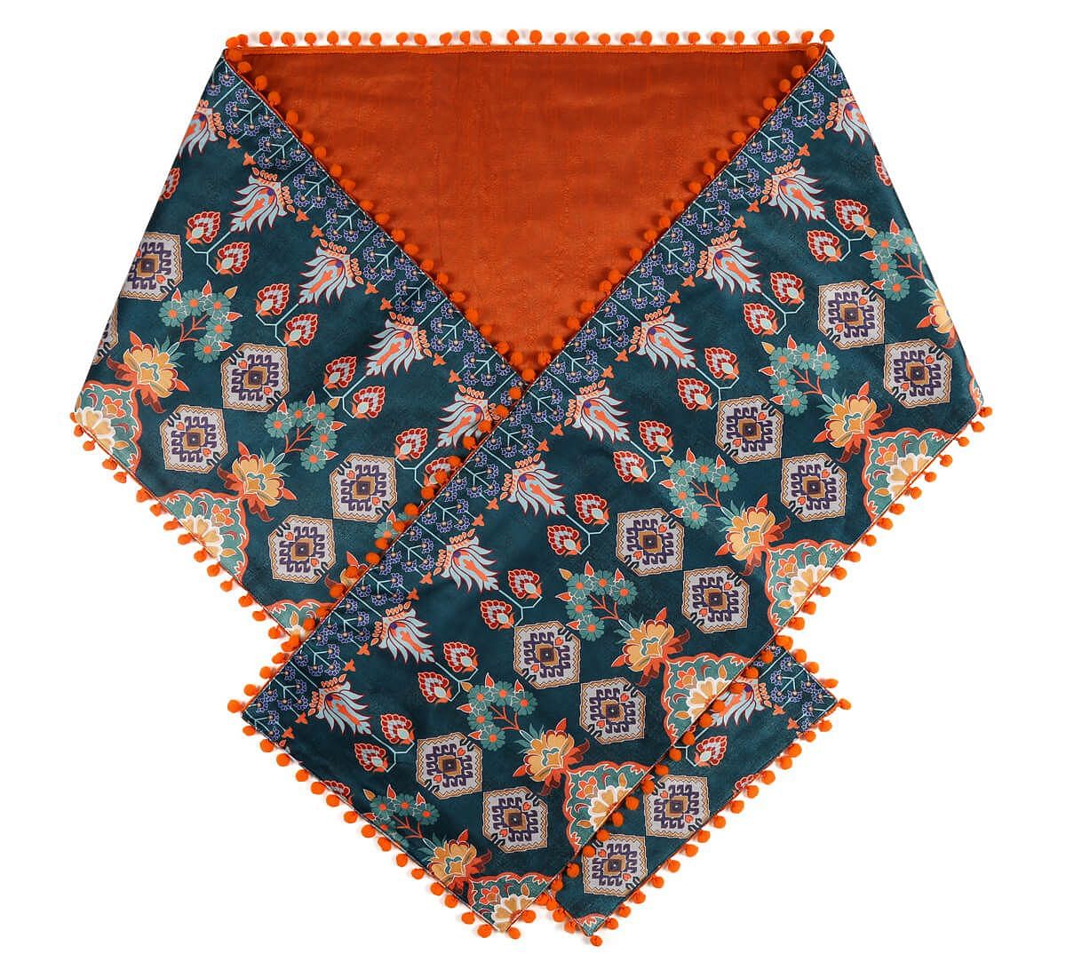 India Circus by Krsnaa Mehta Evergreen Essence Micro Velvet Bed and Table Runner