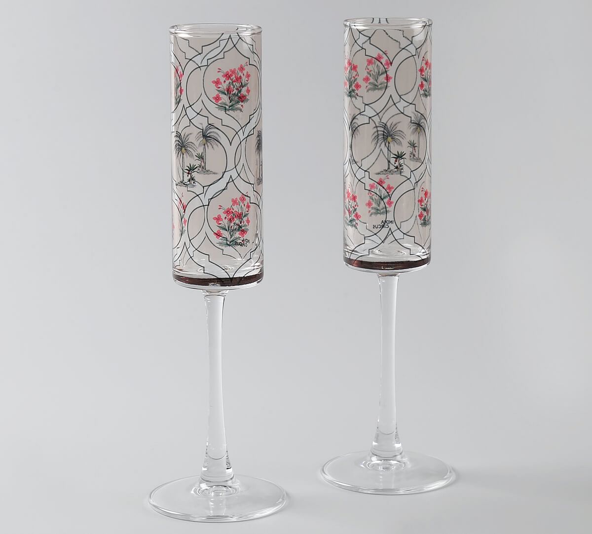 India Circus by Krsnaa Mehta Tropic Tryst Champagne Glass Set of 2