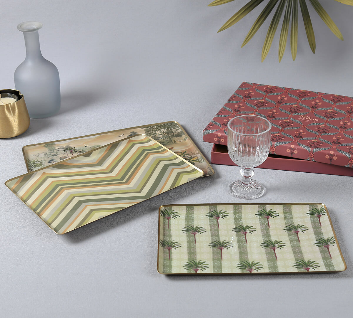 India Circus by Krsnaa Mehta Tropical Mirage Rectangle Tray Set